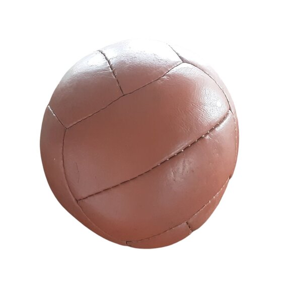 Antique 1930's 12 Panel Leather Medicine Ball & 2 Skipping Jump Ropes - Picture 3 of 10